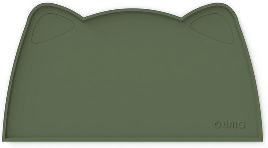 OHMO - Cat Food Mat, Silicone Pet Feeding Mat for Floor Non-Skid Waterproof Dog Water Bowl Tray, Easy to Clean Pet Placemat