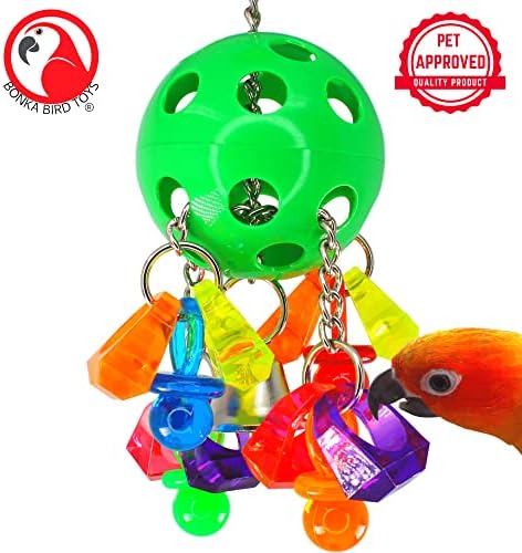 Bonka Bird Toys 1938 Paci Pull Colorful Pacifier Ring Acrylic Parrot Parrotlet Budgie Quaker African