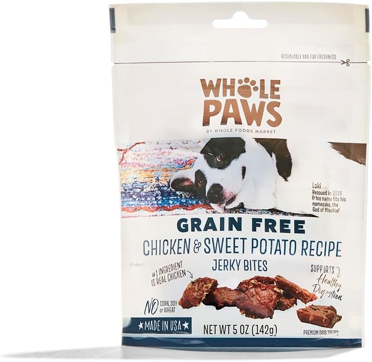 Whole Paws, Whole Paws, Chicken & Sweet Potato Jerky Bites, 5 Ounce