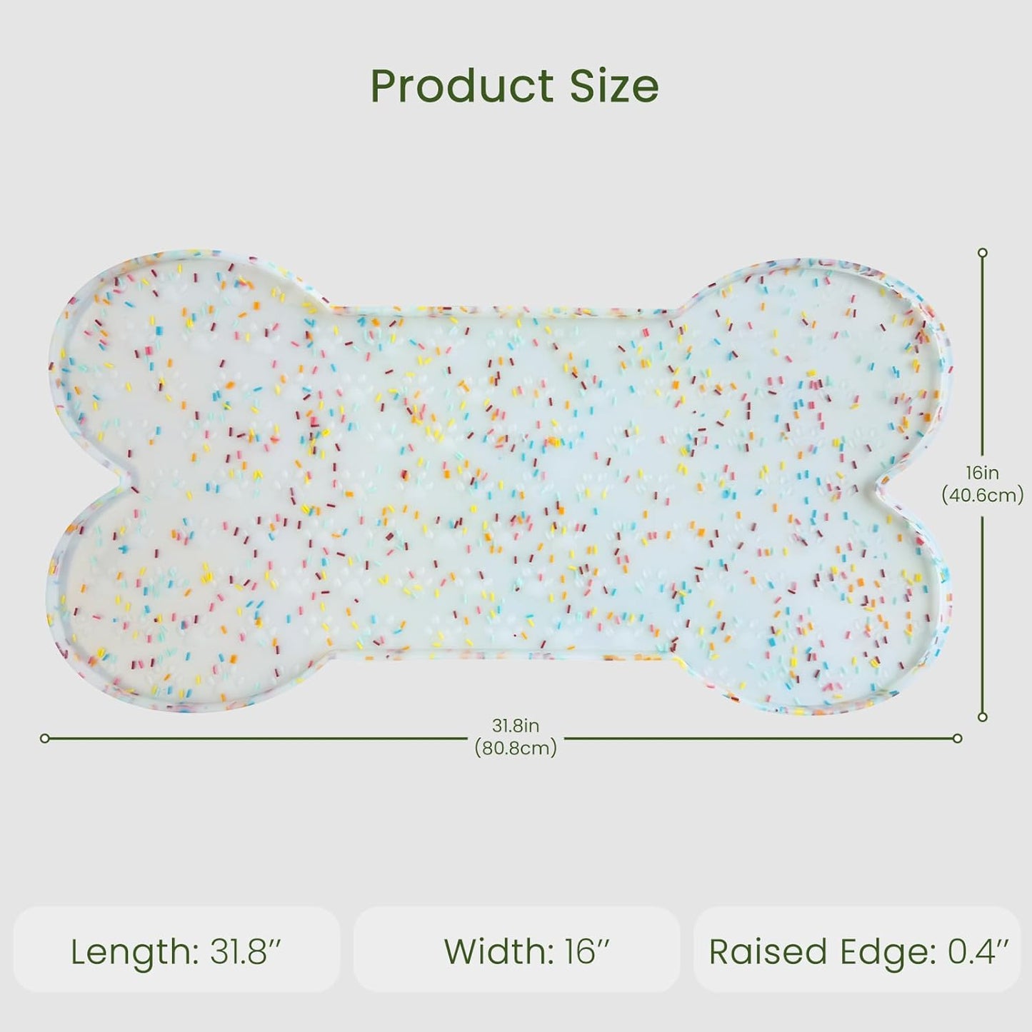 Dog Food Mat Anti-Slip Silicone Dog Bowl Mat Thicker Pet Placemat Waterproof Cat Feeder Pad with Raised Edge Puppy Kitten Feeding Mats Suitable Small Medium-Sized Dogs Cats Eating Tray