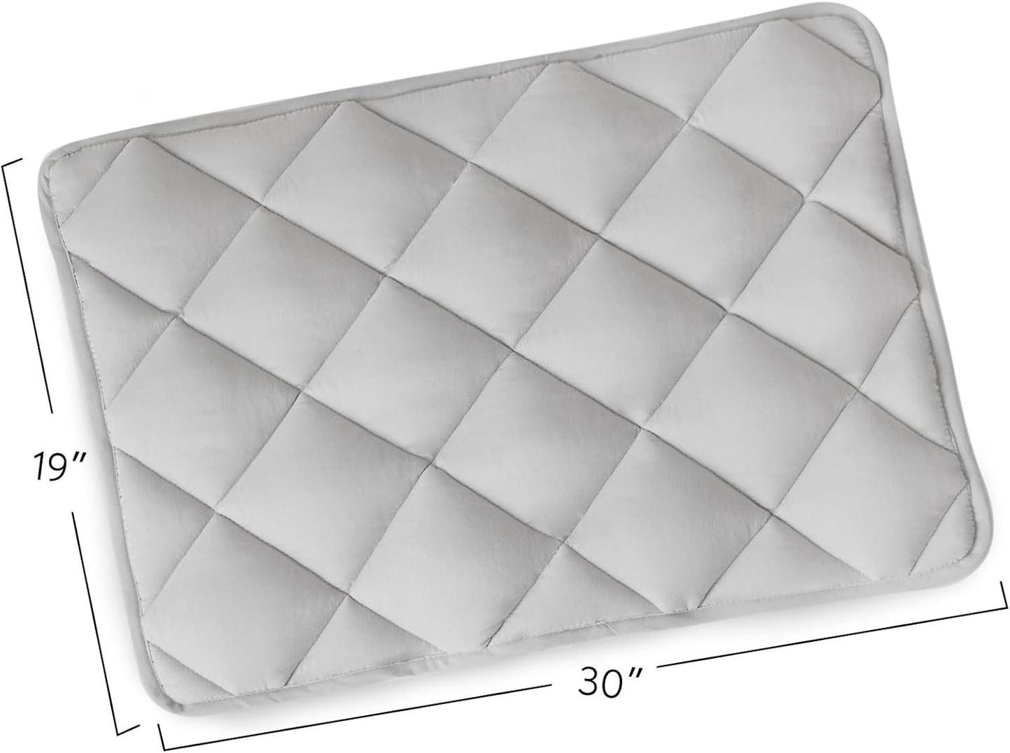 Magik & Kover Dog Crate Pad 2 Pack (30" x 19"), Soft Dog Crate Mat with Anti-Slip Bottom, Machine Washable Kennel Pad, Fits 30 Inch, Grey