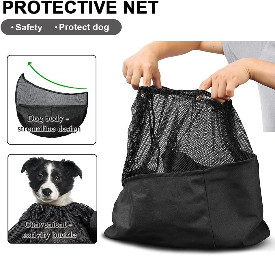 Tomkas Small Dog Sling Carrier - Zipper pocket & Adjustable strap & Zip Pocket - for 8 - 15 lbs pets(Black)Pupppy