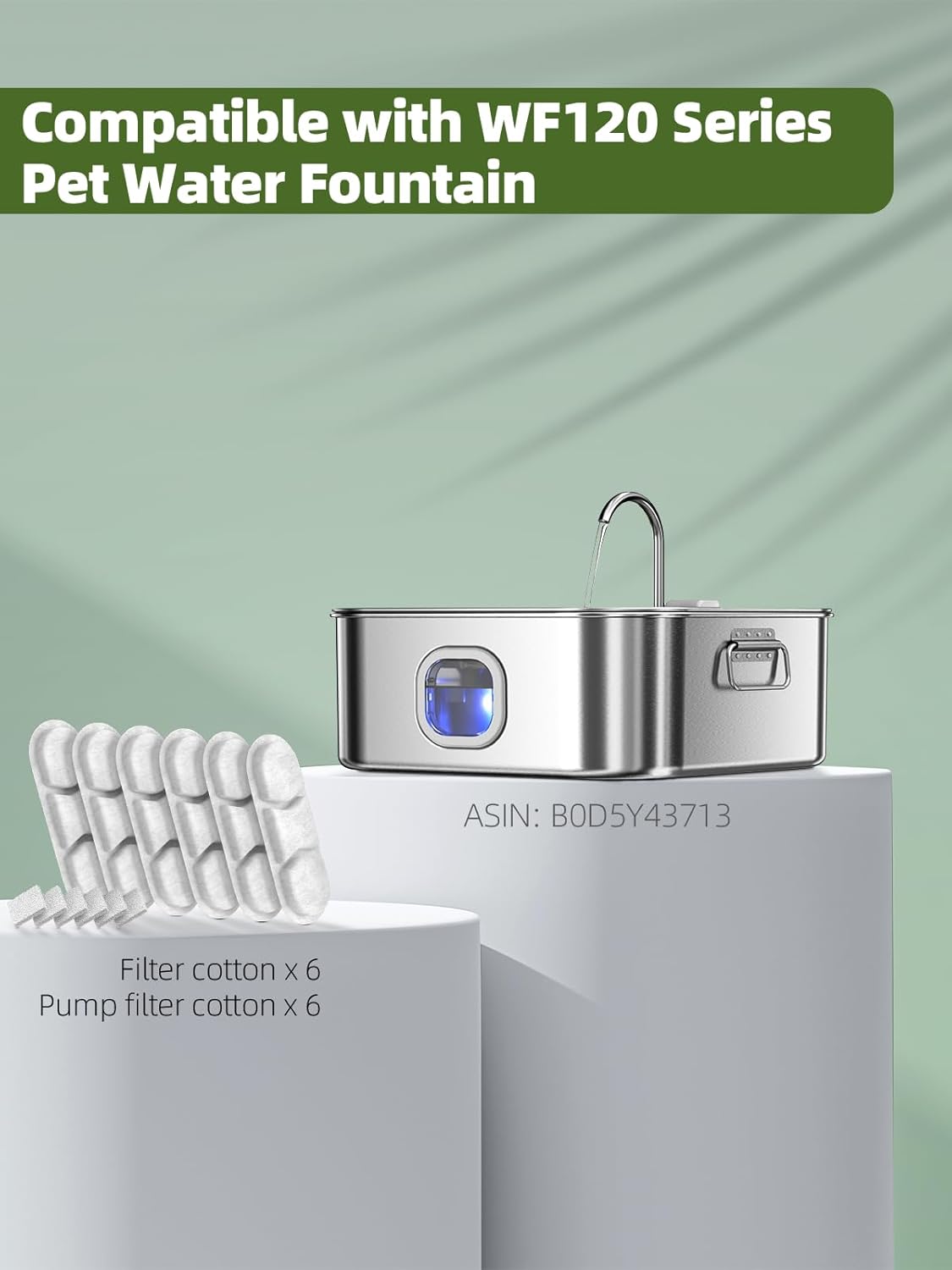 Dog Water Fountain Stainless Steel, 410oz/3.2Gal/12L Large Pet Water Fountain for Dogs, Dog Water Bowl Dispenser with Water Level Window & LED Light, Super Quiet for S-L Dogs and Multi-Pet (Filters)