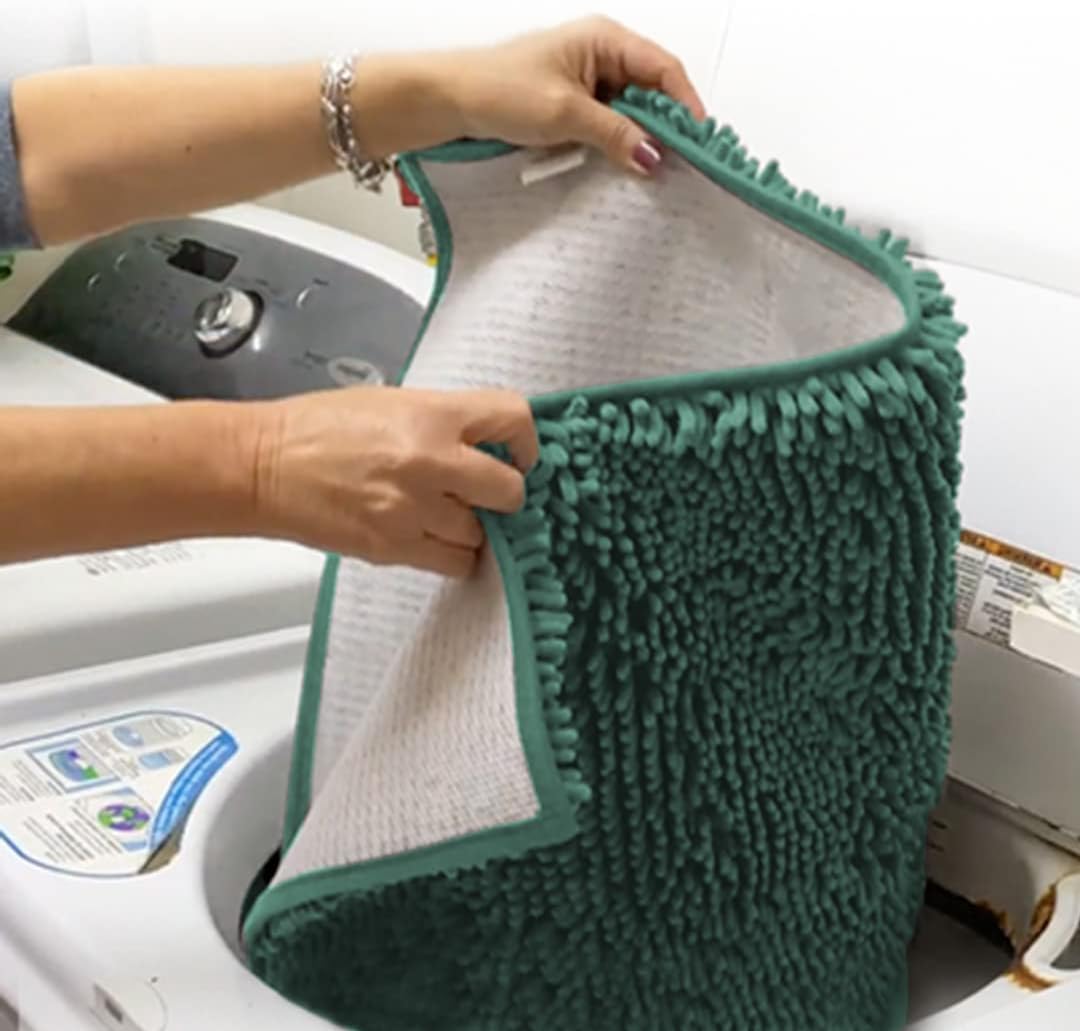 Muddy Mat® Shown on TV – Super Absorbent Door Mat Indoor, Microfiber Quick Dry Chenille Entryway Rug, Non-Slip Front Door Mat, Indoor Mats for Entryway, Machine Washable Pet Rug, Sea Green 36"x60"