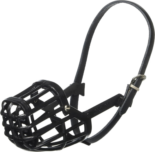 Leather Brothers Italian Basket Dog Muzzle, Adjustable Secure Fit, Comfortable Design, Training and Safety, Averts Biting, Prevents Chewing and Scavenging, Perfect for Grooming - Black, Size 3