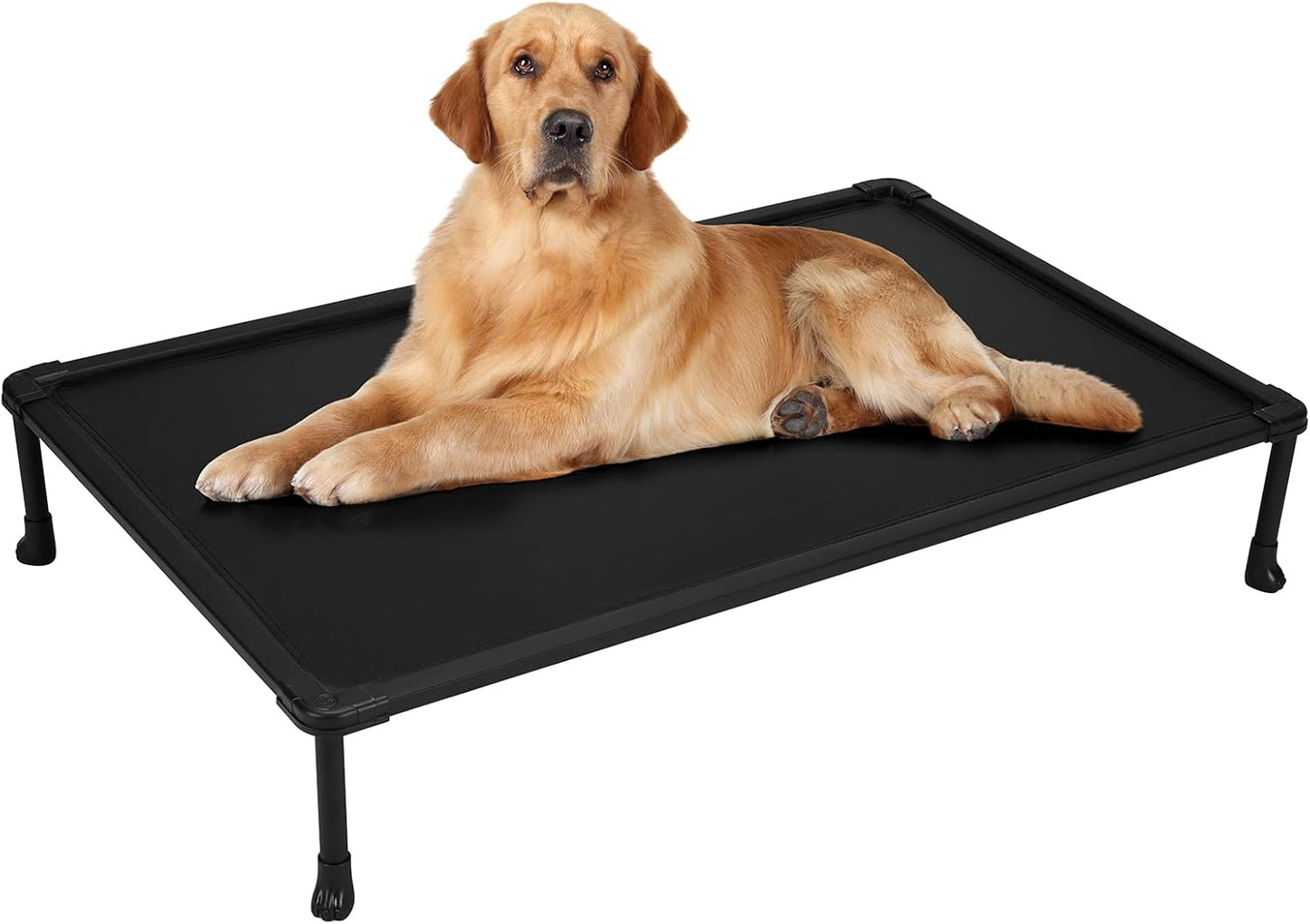 Veehoo Chew-Proof Elevated Dog Bed, Durable Training Platform for Large Dogs, Indoor/Outdoor Raised Pet Cot, Black, 41x27inches, Model CWC2420CP
