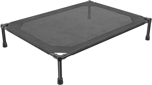 Simple Trending Raised Dog Bed for Large Dogs, Cooling Elevated Dog Bed, Breathable Pet Cot Bed, 42" x 31", Black