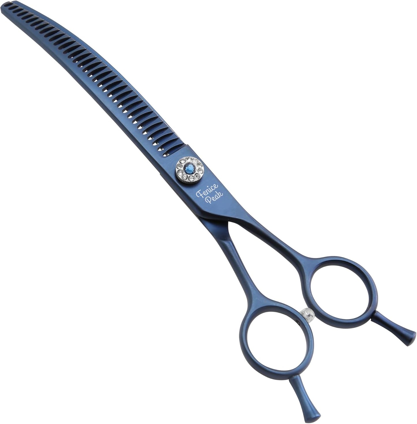 Fenice Peak Professional Dog Grooming Scissors Pet Curved Chunker Shears 7.0'' Extremely Sharp Blades 440C Steel Thinning Scissors Durable Smooth Motion&Fine Cut for Dogs and Cats