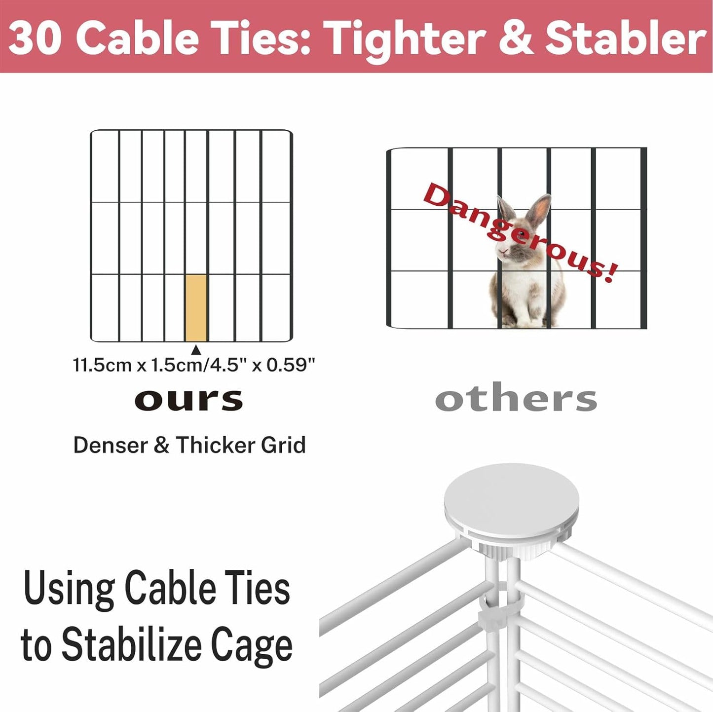 Small Guinea Pig Cages Indoor, C&C Chinchilla Rat Cage Rabbit House on Wheels with Tray