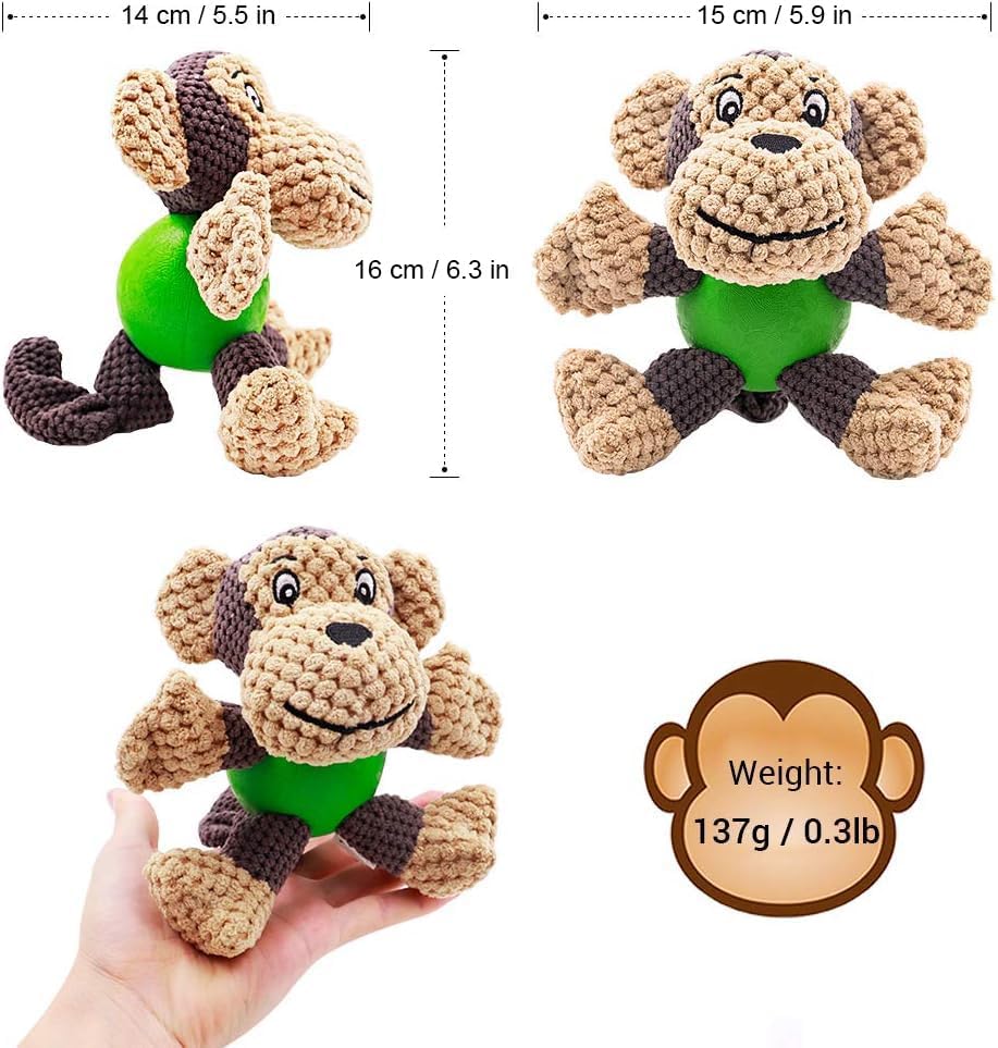 Raffaelo Dog Toys, Puppy Toys, Stuffed Teething Cleaning Chew Toys, Plush Interactive Dog Toys to Keep Them Busy with Squeaky, Training Reward Gift - (5.9-6.3")