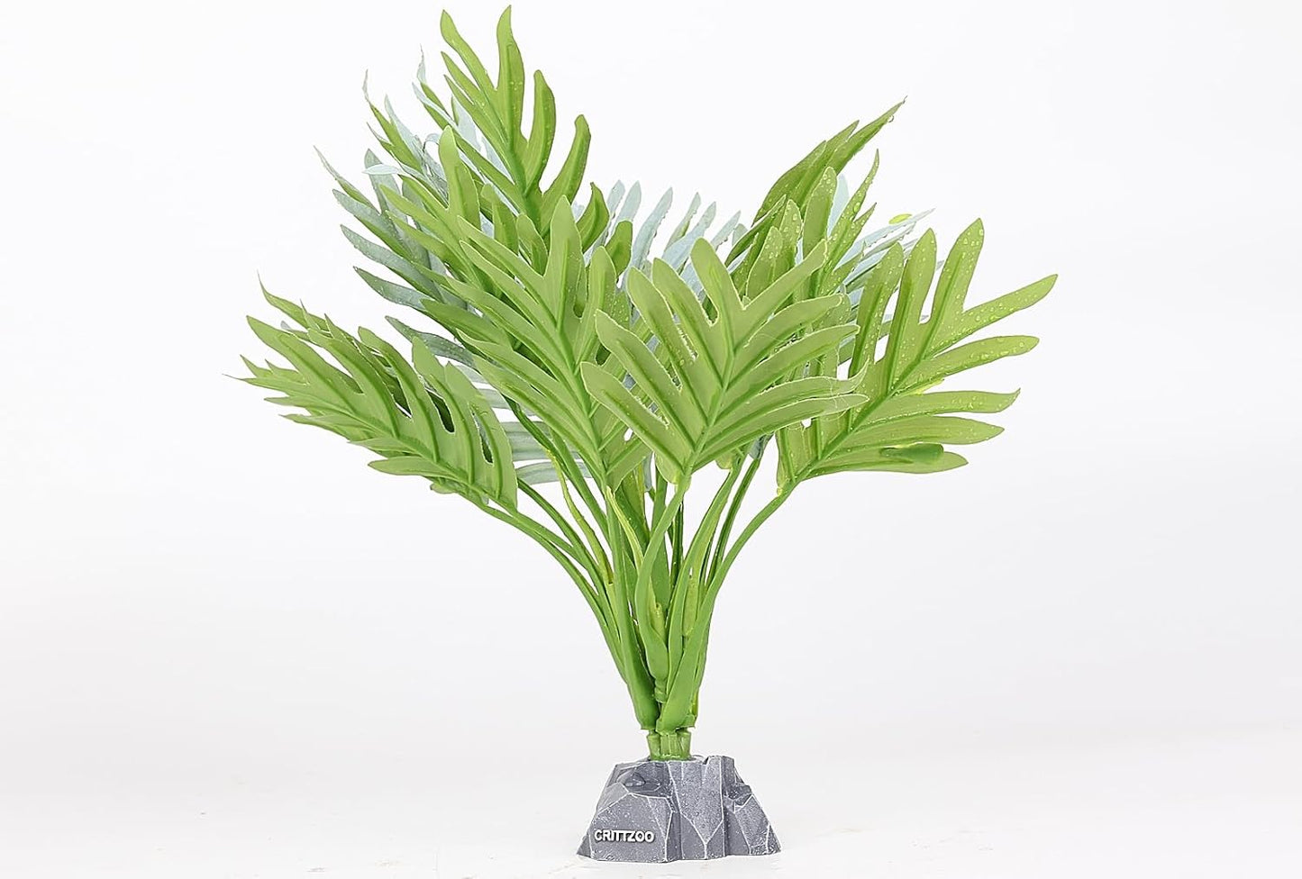 Reptile Terrarium Plants, Bearded Dragon Tank Decor Accessories for Ball Python Leopard Gecko Tree Frog Tarantula Lizard Corn Snake Tortoise Chameleon Crested Gecko - Fake Cycas White