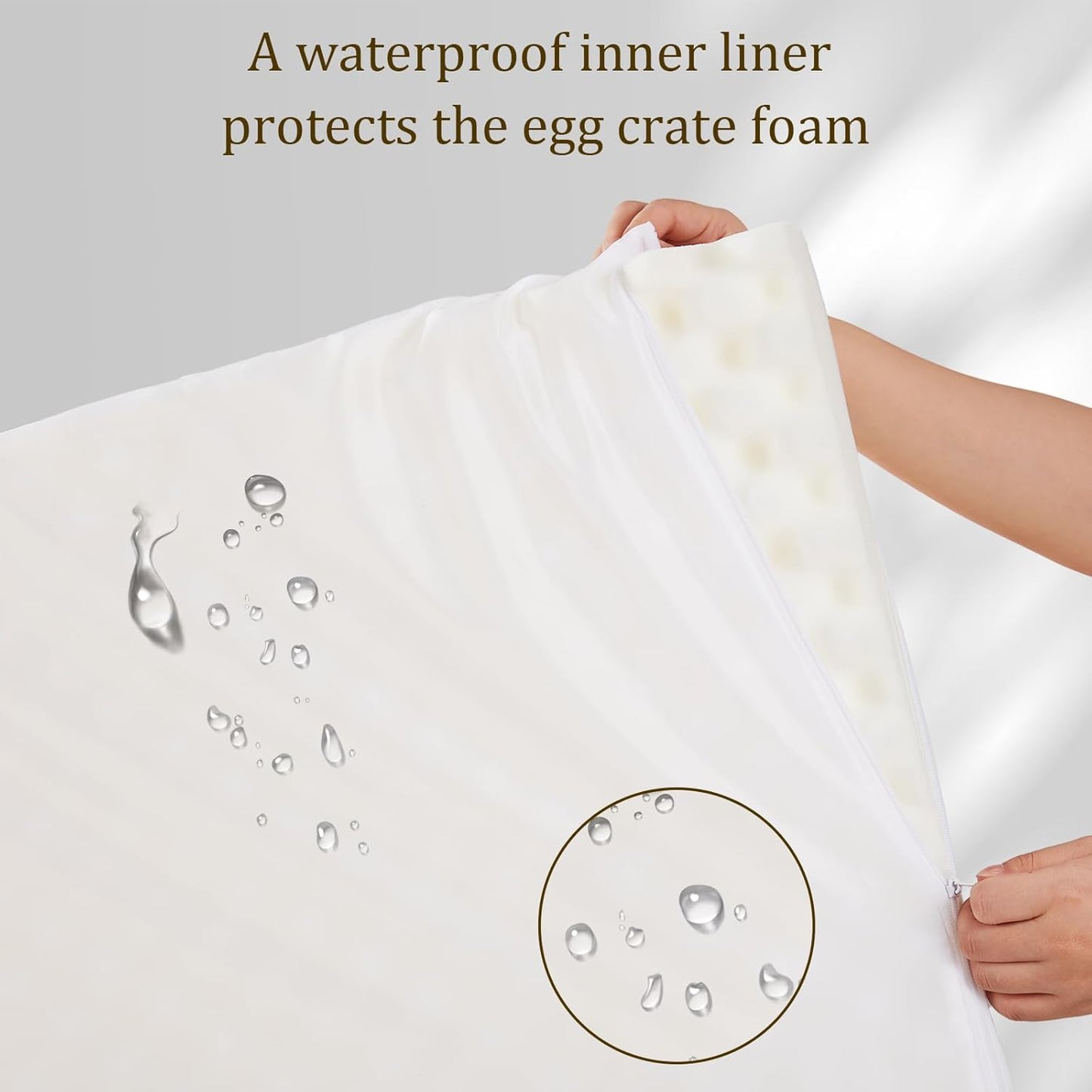 Bedfolks Orthopedic Dog Bed, Waterproof Dog Sofa Bed for Small Dogs & Cats, Egg Foam Pet Couch Bed with Removable Washable Cover and Nonslip Bottom, Brown