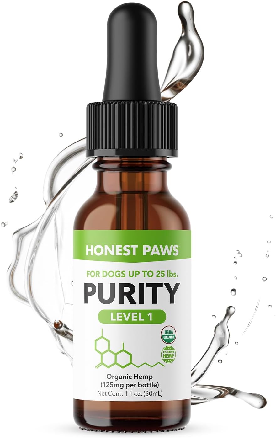Honest Paws Hemp Oil for Dogs - Natural Hemp Seed Oil Calming Purity Drops for Dogs - Rich in Omega 3 6 9 to Promote Healthy Bones, Joint Support, Relaxation, Managing Normal Stress - Made in The USA