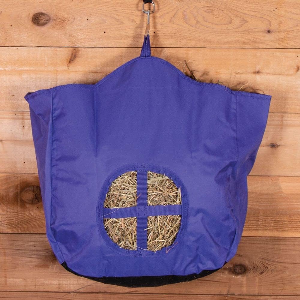 Dura-Tech Nylon Hay Bag for Horses | Color Burgundy | Enhances Digestion with Slow Consumption | Minimizes Hay Waste | Extremely Durable 600 Denier PVC Construction