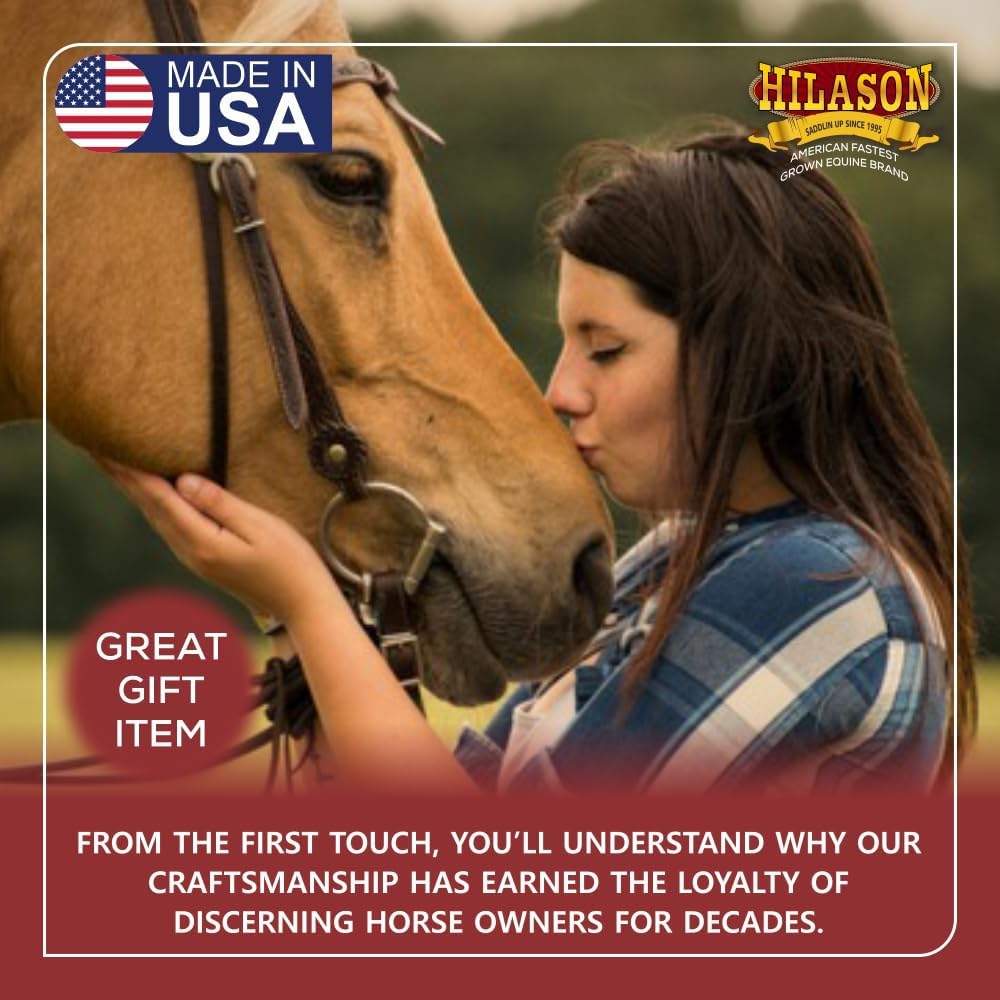 HILASON Western Wool Felt Horse Saddle Pad W/Distressed Wear Leather Made in USA | for Horses