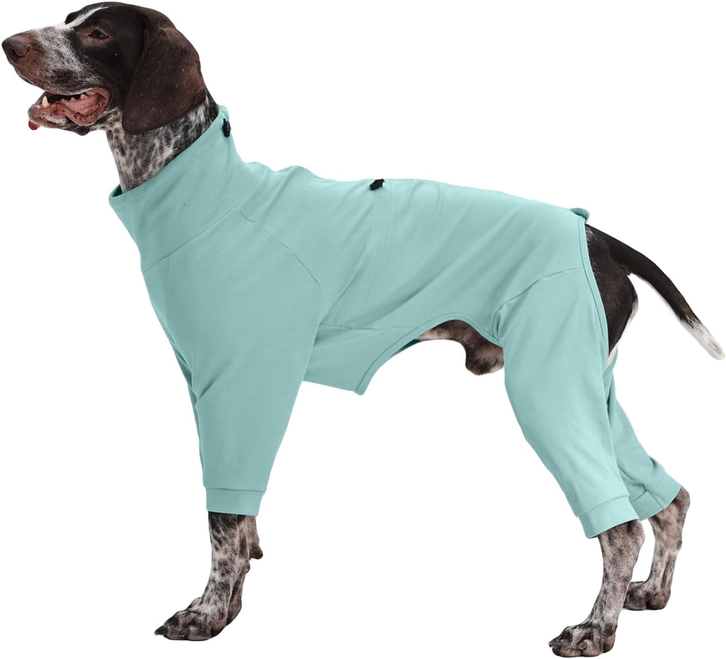 Dog Pajamas for Large Breeds with Back Zipper, Soft Pjs for Pets Boys & Girls, Long Sleeve Anti-Licking Recovery Suit for Dogs, Dog E-Collar Alternative for Weimaraner, Dalmatian, Green XL