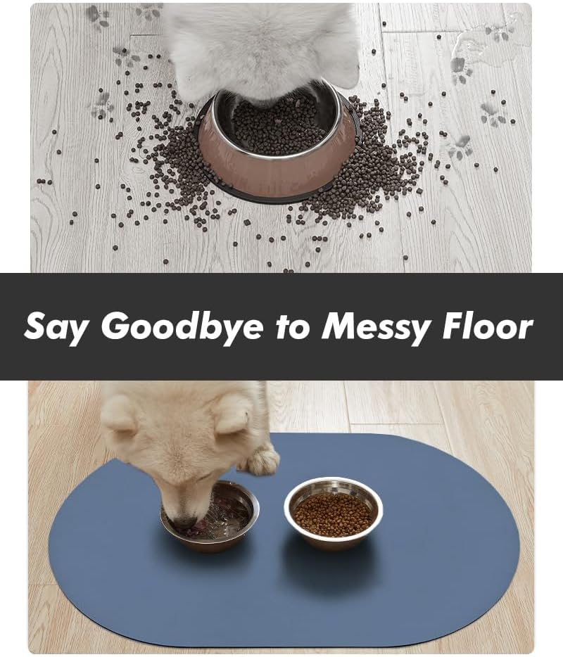 Absorbent Dog Food Mat-Dog Cat Mat for Food and Water Bowl, Quick Dry Pet Food Mat, No Stains Pet Feeding Pad, Cat Accessories Pet Supplies Mat for Messy Drinkers