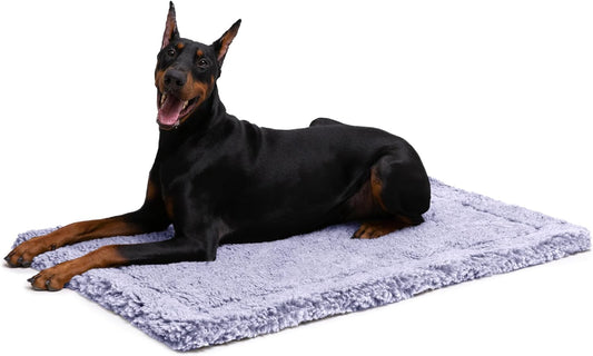 Stoutwool Indestructible Dog Bed - Fluffy Chew Proof Dog Crate Pad - Tough Kennel Pad for Aggressive Chewers - Washable, Ideal for Large Breeds & Fits 42-Inch Crate - 41"x27", Jacaranda