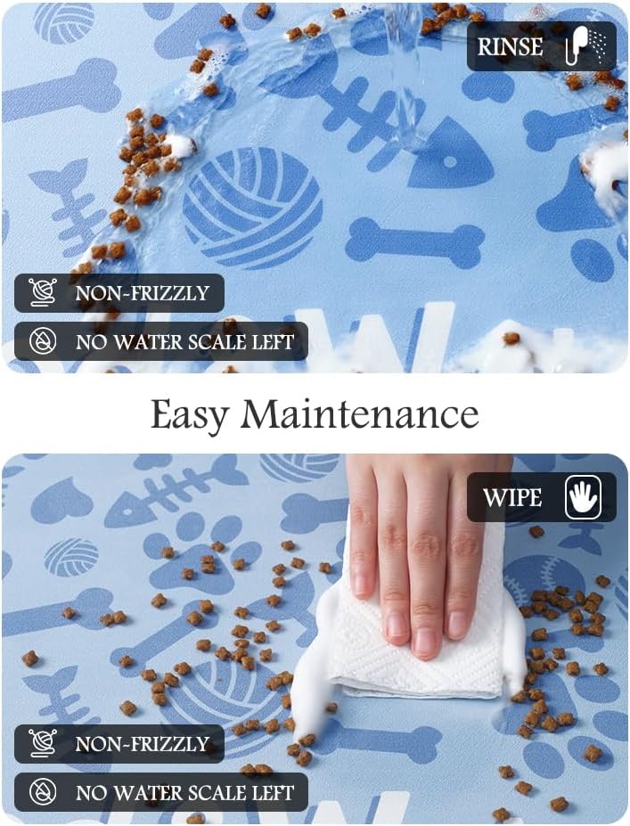 Pet Feeding Mat-Absorbent Dog Mat for Food and Water Bowl-No Stains Quick Dry Water Dispenser Mat-Dog Accessories Pet Supplies-Bowl for Messy Drinkers（Bone,23"x34"