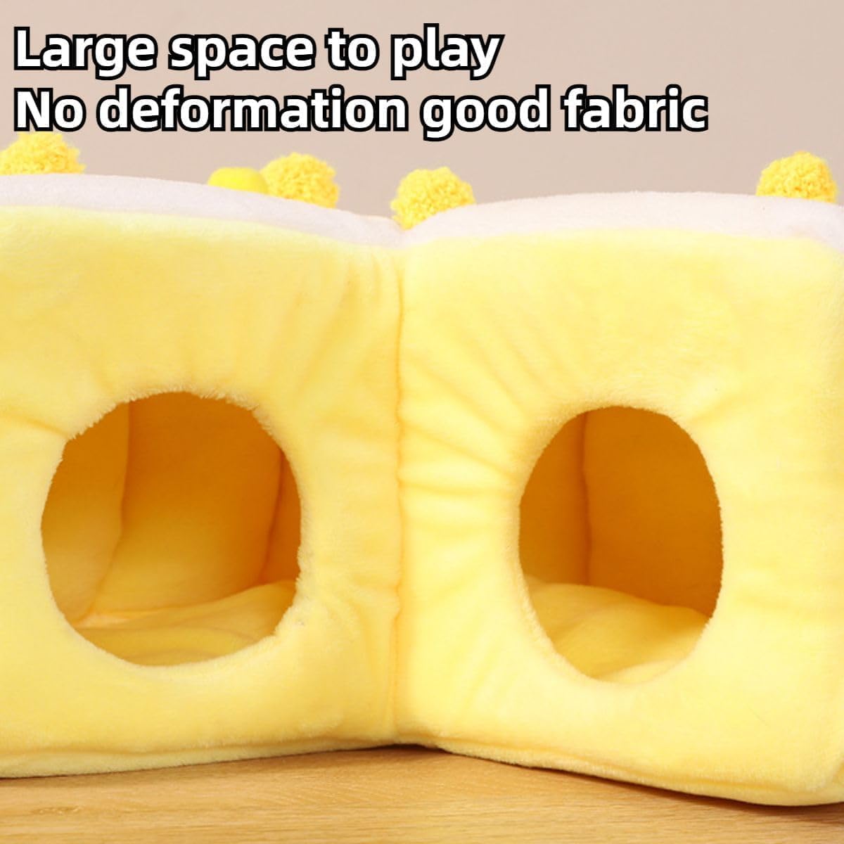 Cozy Cake Hamster House - Soft Plush Hideout & Tunnel Bed for Guinea Pigs, Syrian Hamsters, and Small Animals - Adorable, Warm & Washable Hideaway for All Seasons, Perfect Cage Accessory