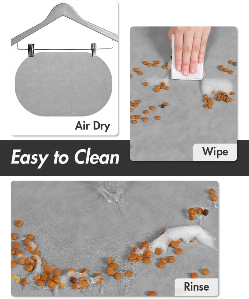 Absorbent Dog Food Mat-Dog Mat for Food and Water Bowl, Quick Dry Pet Food Mat, No Stains Cat Feeding mat, Pet Accessories Pet Supplies-Cat Water Bowl Mat for Messy Drinkers