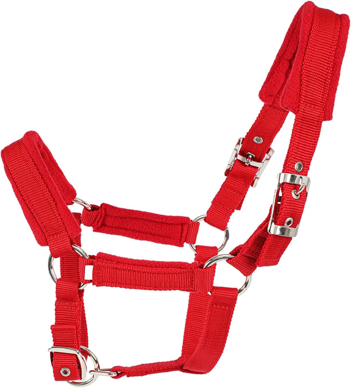 Horse Halter with Wool Lining, Adjustable Halter for Horses Satin Hardware to Prevent Friction, Breakaway Halters for Horses,Perfect for Traction and Performance