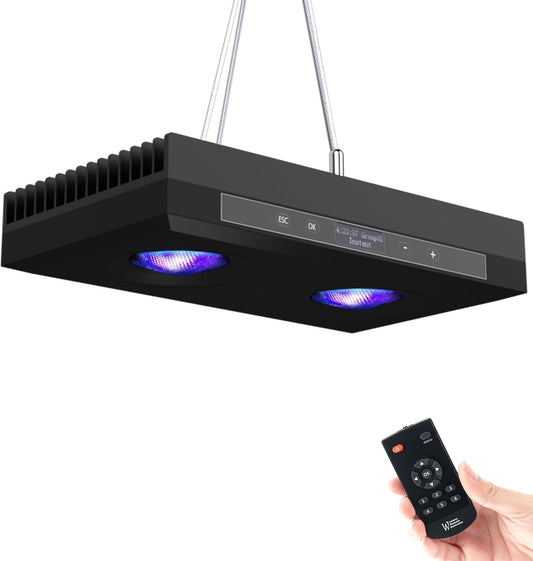 Aquarium Light - 95 Watt Sunrise Sunset Moonlight, Group Control Program Coral Reef Light Dimmable Full Spectrum for Marine Tanks,Saltwater Tank Light with Timer (G5 Suspension Version)