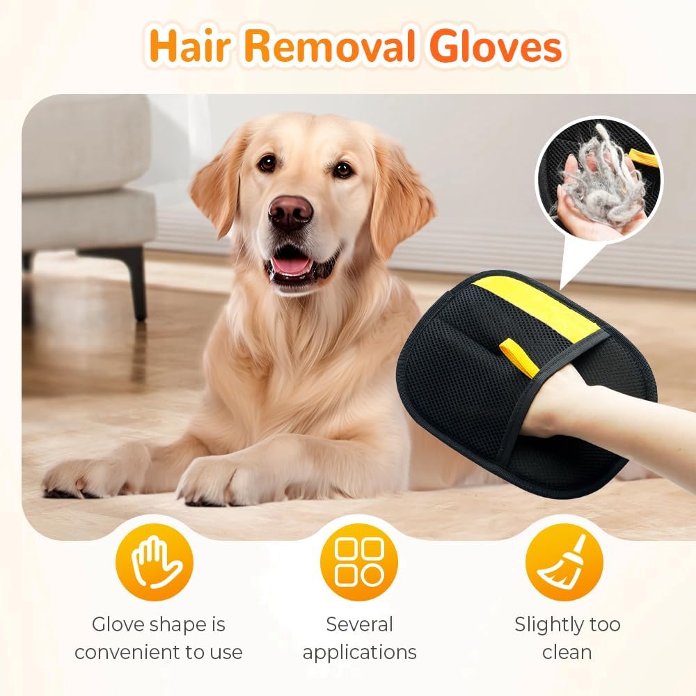 Pet Hair Removal Glove for Cats & Dogs, 2025 Upgrade Pet Hair Remover Glove, Electrostatic Pet Hair Removal Gloves for Dogs and Cats, Reusable Pet Hair Remover Glove (2)