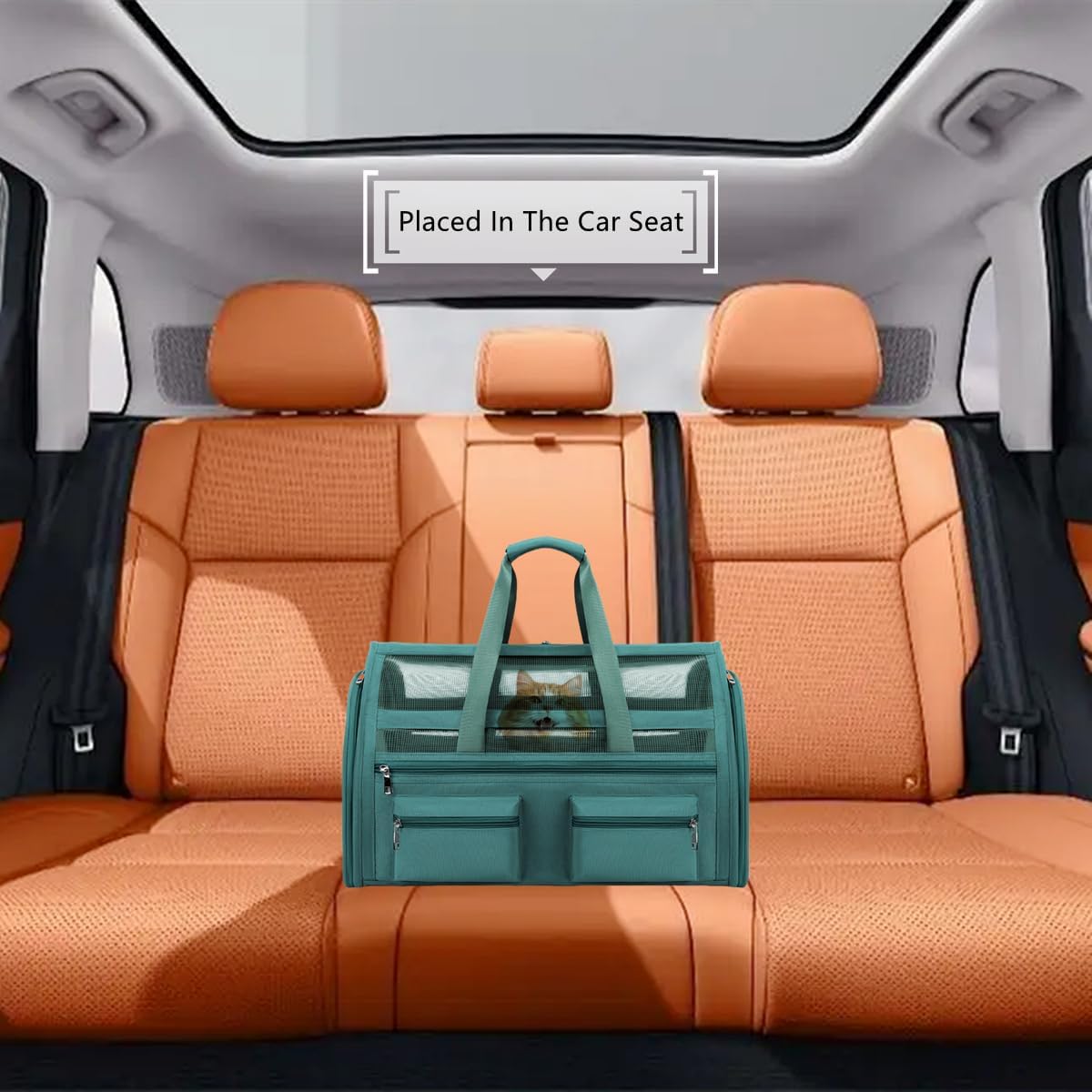 Cat Carrier Bag,Soft Sided Ventilated Pet Carrier for Small Dog Airline Approved Travel Puppy Carrier with Breathable Mesh, Foldable Portable for Outdoor Car