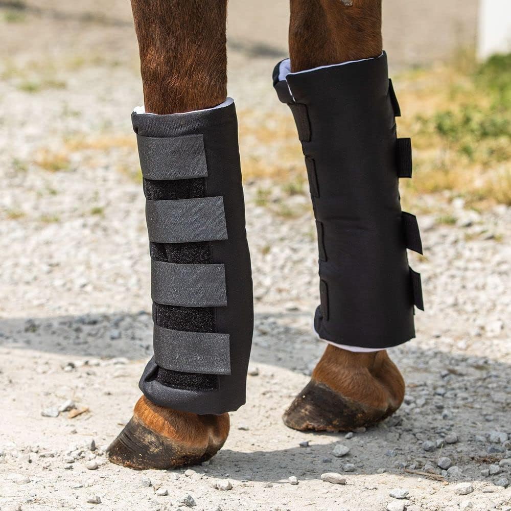 Dura-Tech Quick Wrap No Bow Leg Wraps for Horses | Size 14" | Color Navy | Exceptional Leg Coverage | Versatile Use | Secure and Easy Application | Sold in Pairs