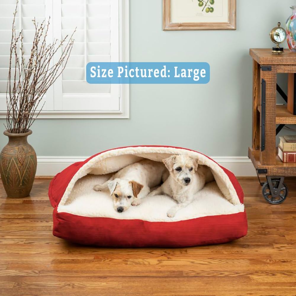 Snoozer Pet Products Rectangle Cozy Cave Dog Bed, Small, Red