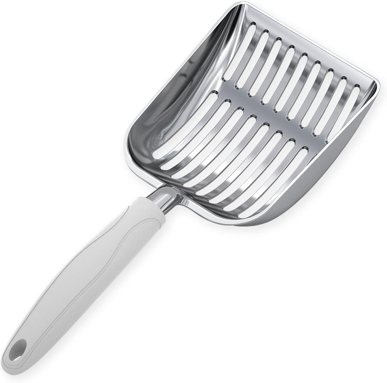 WePet Cat Litter Scoop, Aluminum Alloy Sifter, Kitty Metal Scooper, Deep Shovel, Long Handle, Poop Sifting, Kitten Pooper Lifter, Durable, Heavy Duty, for Litter Box