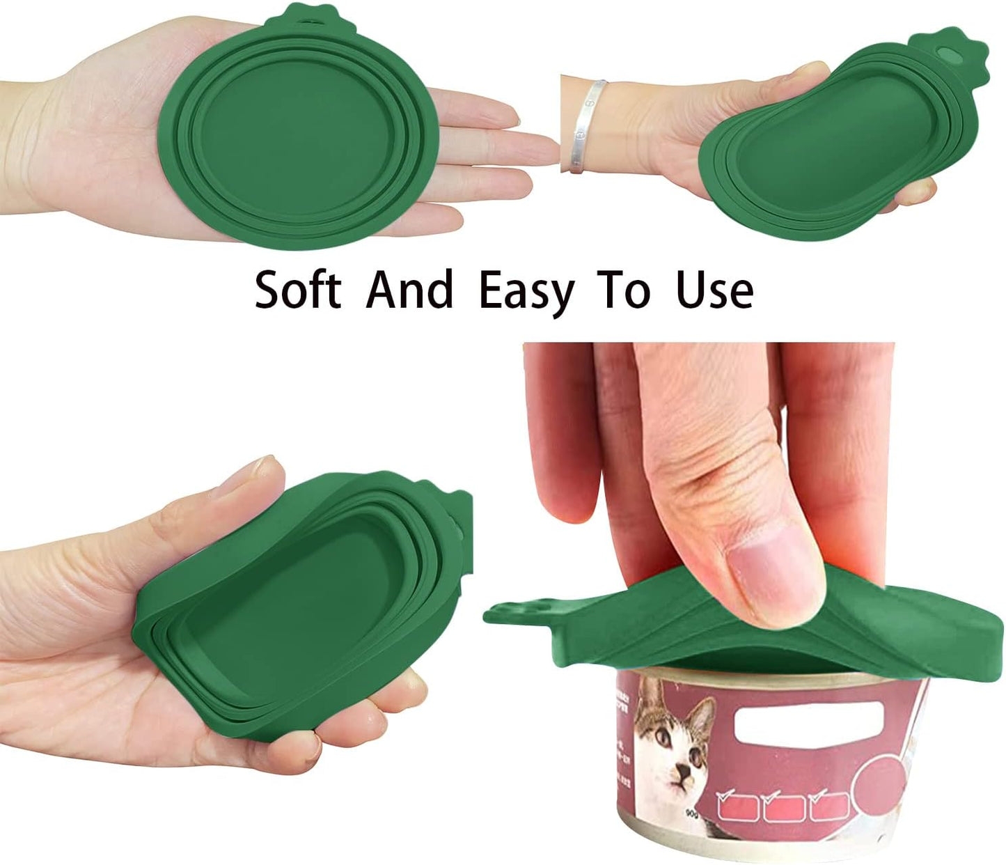 WANBAO Food Can Lids Pet Can Covers 6 Pcs for All Standard Size Dog and Cat Food Can Lids, Mix Color Dark Blue, Dark Green