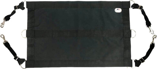 Majestic Ally 1200D 29"x19" Horse Stall Guard with Replaceable and Adjustable Length Straps and Replaceable Hardware (Black Black)