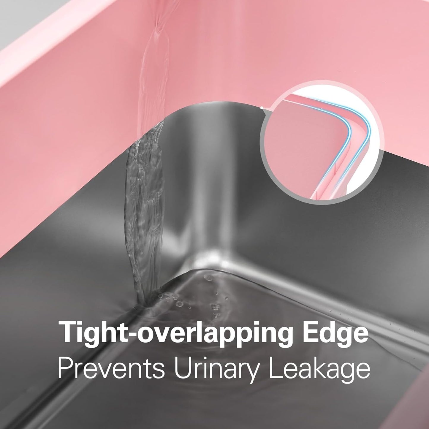 Zarler Stainless Steel Litter Box with Lid, Extra Large Cat Litter Boxes, XL Large Metal Litter Box for Big Cats with High Sided, Pink (Non-Sticky, Easy to Clean, Anti-Urine Leakage)