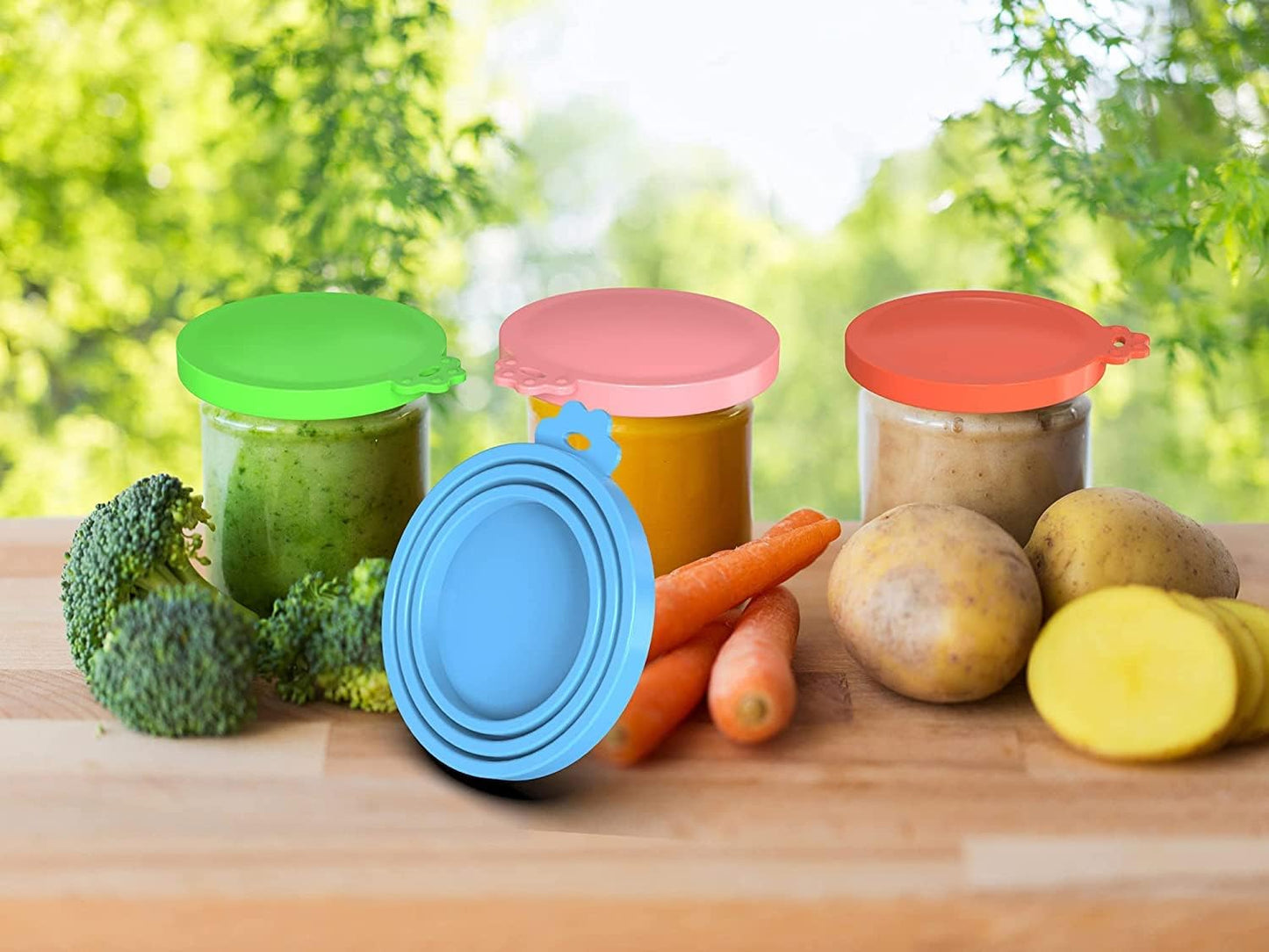 8 pack Silicone Pet Food Can Lids for 3 Standard Size Food Cans for Pet Food Cans or Canned Goods, Multicolor