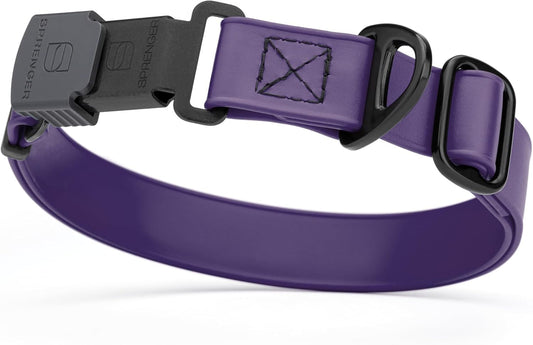 Dogline Biothane Waterproof Dog Collar with Herm Sprenger Black Stainless Steel Quick Release Buckle – Heavy Duty Tactical Durable Collar for Dogs – Comfortable and Safe Pet Collar, W 3/4" L 12-19"