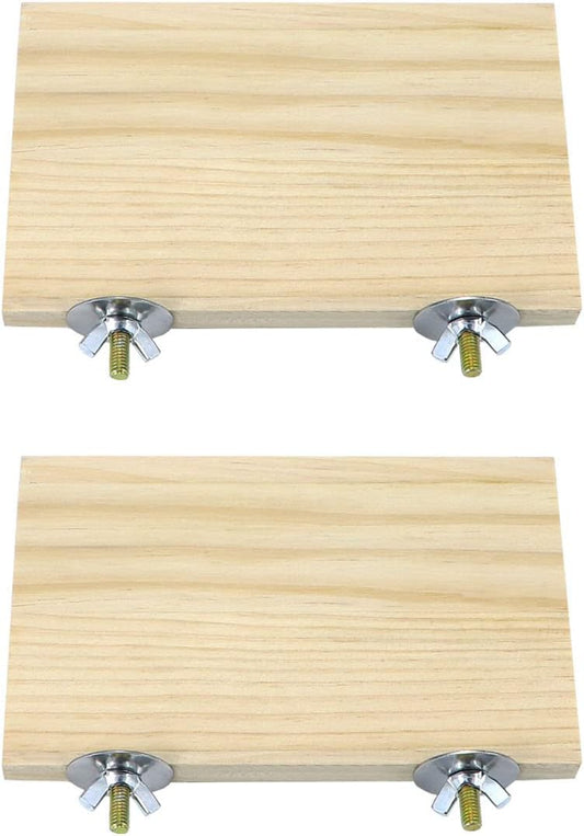 2pcs Bird Perch Platform Flat Stand Beak Paw Grinding Wood for Parrot Parakeet Cockatiel Lovebird Conure Finch Budgie