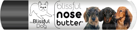 The Blissful Dog Daschund Nose Butter for Dry, Cracked Skin, Lick-Safe Dog Nose Balm with Moisturizing Shea Butter, Almond, Olive, and Essential Oils, Pet Supplies, Uncented, 0.15 oz.