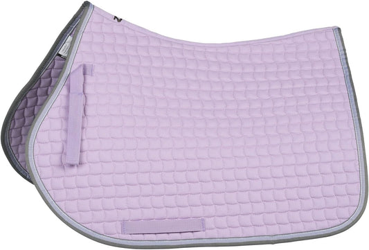 HORZE Adepto Padded All Purpose Quilted Equestrian Saddle Pad for Horses with Two-Tone Trim