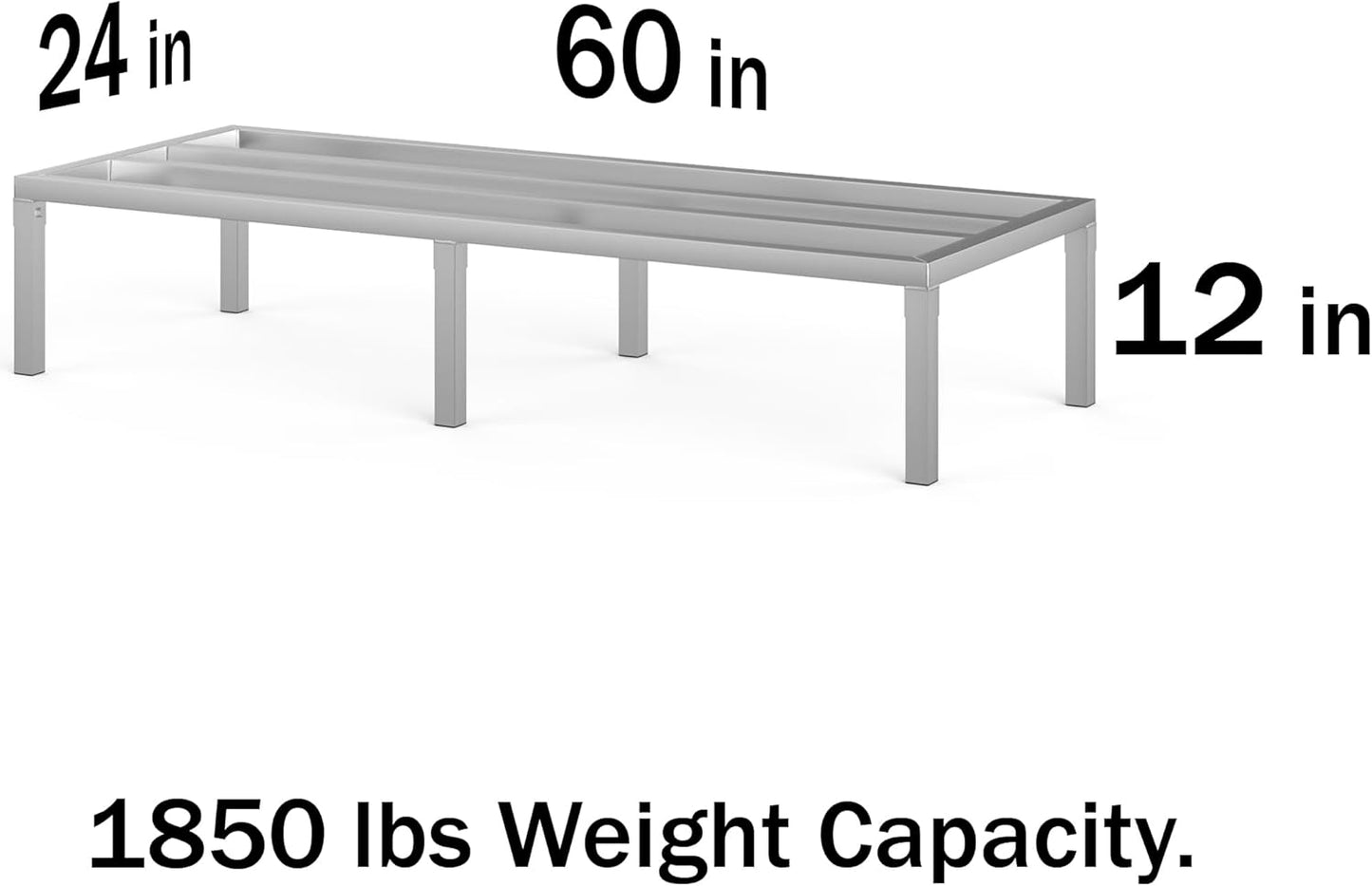 24 in X 60 in. Aquarium Stand | Industrial Style Aluminum Fish Tank Base with Open Frame Design