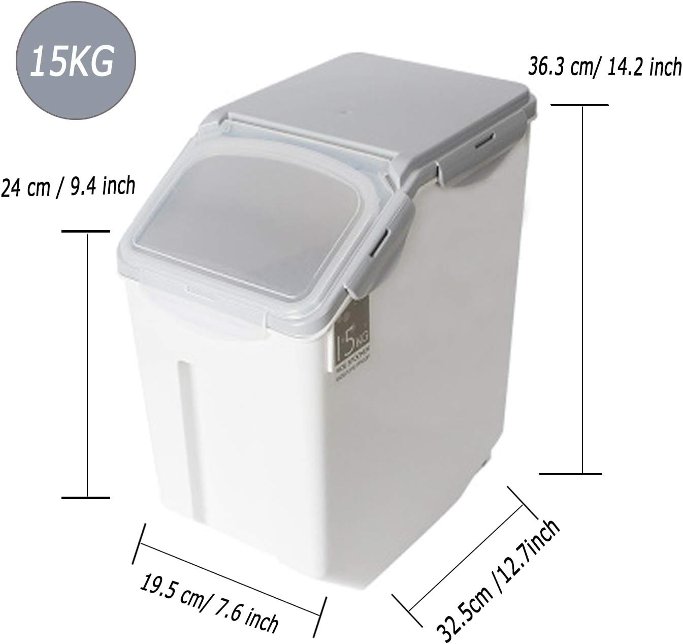 2-Pack 15L/4 Gallon Airtight Food Storage Containers with Locking Lids – Leakproof Dry Dog Food Rice Grain Bin for Kitchen Pantry Organization (507oz)