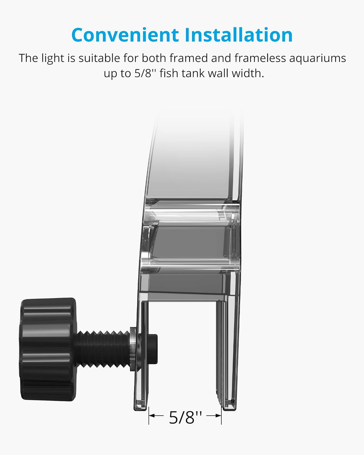 NICREW Clip on Aquarium Light, Fish Tank Light with White, Blue and Red LEDs, Planted Aquarium Light for Nano Tank, 2 Lighting Modes