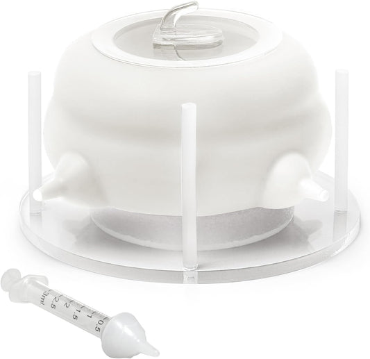 Puppy Feeders for Multiple Puppies, Nursing Nipple with 4 Nipples & Support Base – Perfect Replacement for Nursing Bottles, Puppy Feeder for Newborn Kittens & Puppies, 200ml Capacity(White)