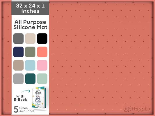 32x24x1” XL Dog Food Mat - All Purpose Under Sink Liner, Washer and Dryer Covers for The Top, Silicone Griddle Mat for Blackstone - Raised Edges Dog Mat for Food and Water Prevent Spill, Waterproof