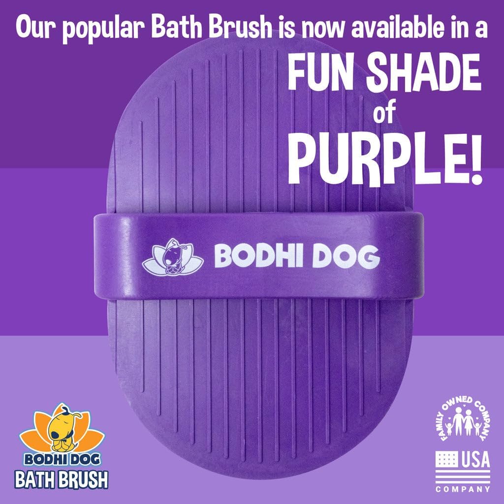 Bodhi Dog Shampoo Brush - Pet Grooming & Bath Supplies for Dogs and Cats - Bath Brush for Long & Short Hair - Premium Scrubber for Shower, Bathing & Massage (One Pack, Purple)