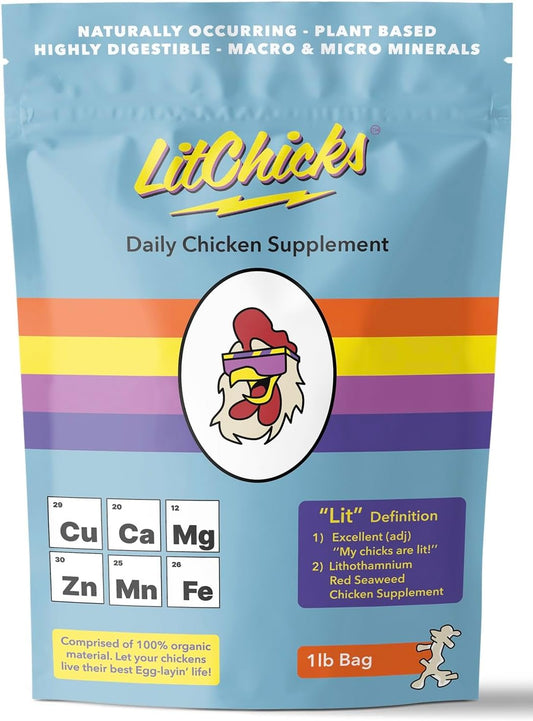 LitChicks’ Calcified Seaweed for Laying Chickens - Crushed Oyster Shell Alternative - Highly Digestible - Single Ingredient - Helps with Egg Laying & Flock Health.