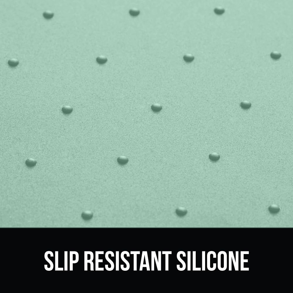 GORILLA GRIP 100% Waterproof Raised Edge BPA Free Silicone Pet Feeding Mat, Dog Cat Food Mats Contain Spills Protects Floors, Placemats for Cats and Dogs Water Bowl, Pets Accessories 32x24 Mint