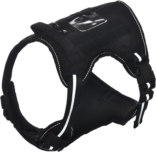 Amazon Basics No Pull Dog Harness, Adjustable Front Clip, Tactical Vest, Small, Black