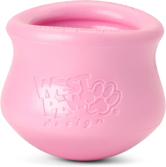 WEST PAW Zogoflex Limited Edition Toppl Treat Dispensing Dog Toy Puzzle – Interactive Chew Toys for Dogs – Dog Toy for Moderate Chewers, Fetch, Catch – Holds Kibble, Treats, Small 3", Bubblegum